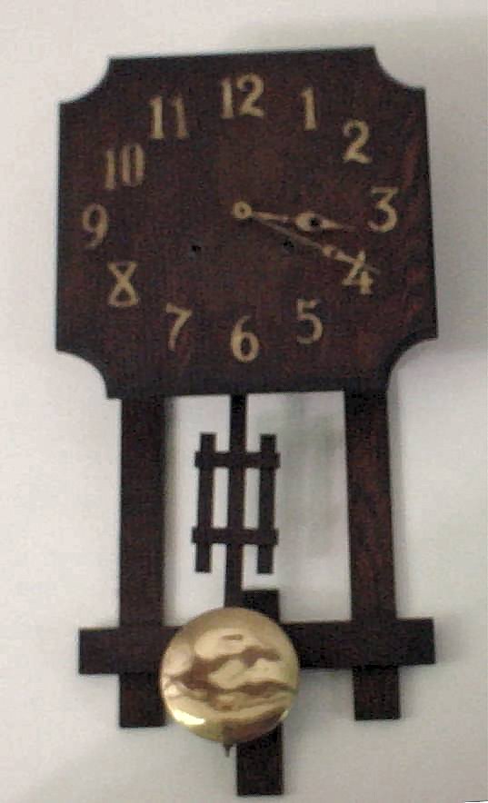 Mission Oak wall clock